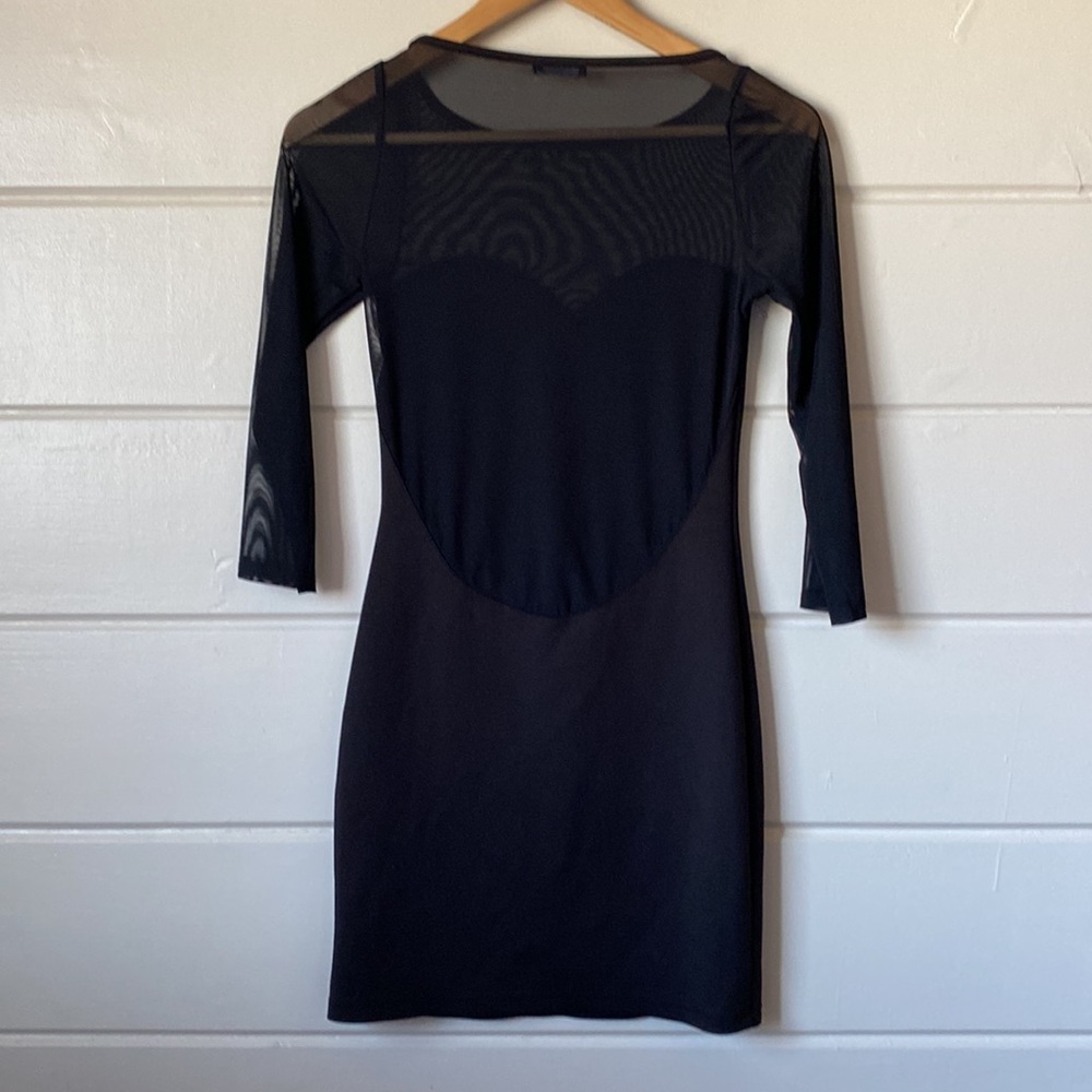 Max Rave Long Sleeve Sheer Mini Dress Size Small - Gem
